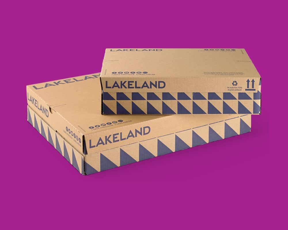 Lakeland custom printed cardboard boxes, Printed Packaging, Bespoke Packaging UK, Custom Packaging, customised packaging, printed tissue paper. 