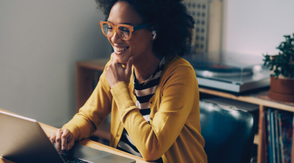 Homeworker at her computer