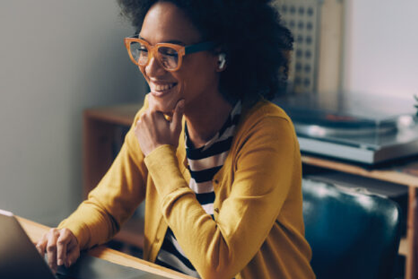 Happy Woman on Laptop