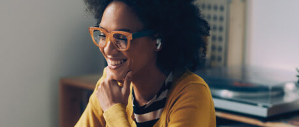 Happy Woman on Laptop